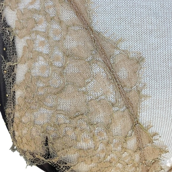 Valery Prestige Collection Luxury Gold Triangle Bra 38B Tulle Leavers Lace NWT - Picture 7 of 16